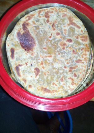 A picture of Soft banana and carrots chapati.