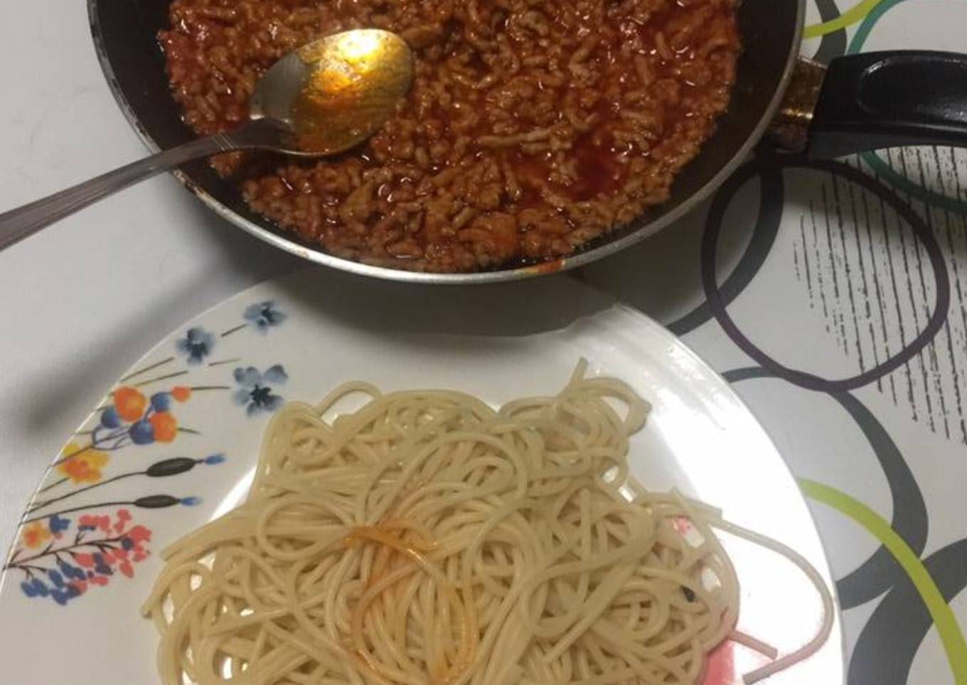 Espagueti con carne picada 🍝