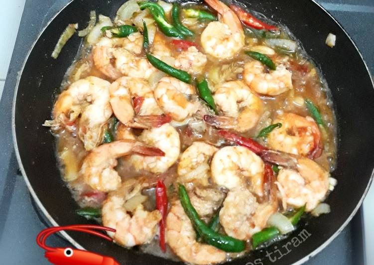 Resep Udang saos tiram cabe hijau, Lezat Sekali