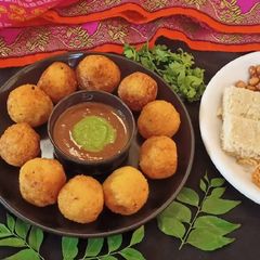 A picture of Farali Pattice/ Buff vada.