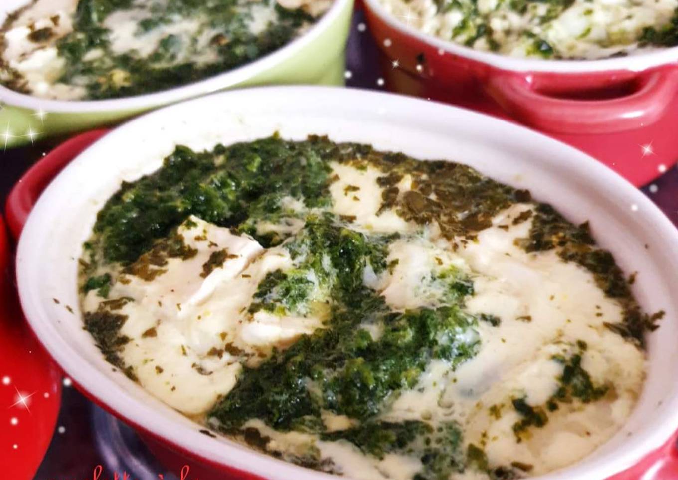 Omelette à la vapeur bûche de chèvre et épinards 😋