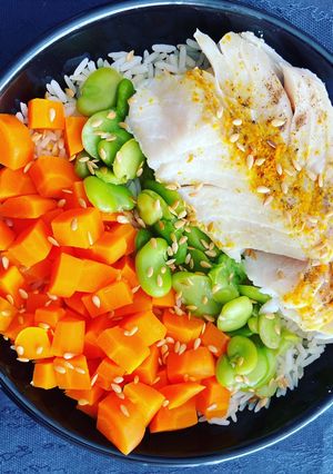 Une photo de Buddha bowl cabillaud