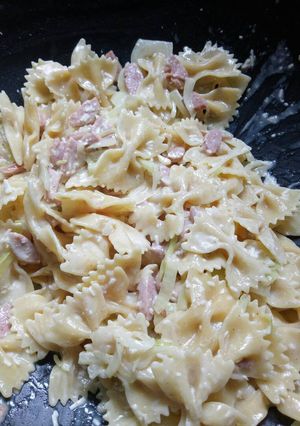 Foto resep Farfalle Pasta Carbonara