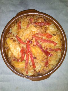Una foto de Arroz, patatas y bacalao