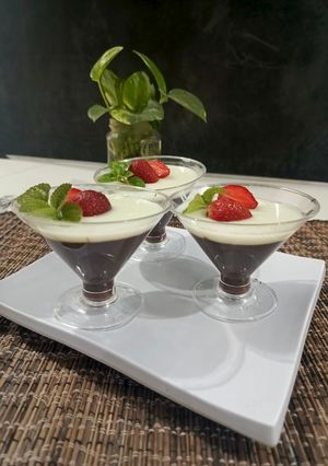 Foto resep Puding coklat vla buah