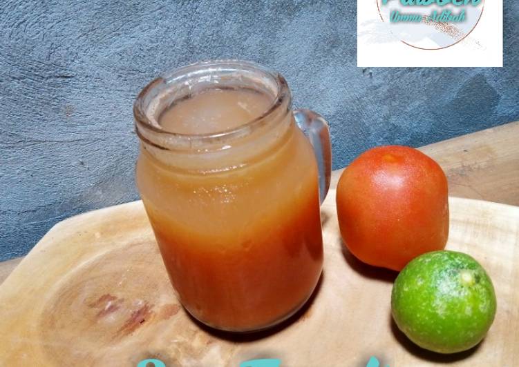 Langkah Mudah untuk Membuat Jus Tomat Mix Wortel &amp; Jeruk Nipis, Lezat