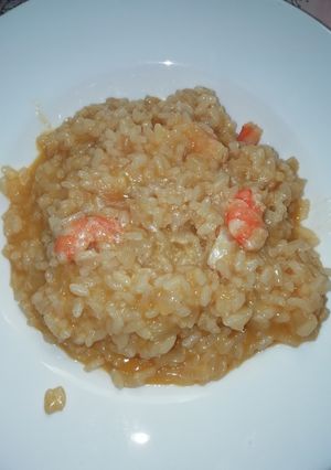Una foto de Risotto de langostinos
