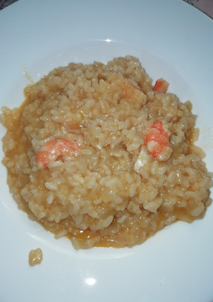 Una foto de Risotto de langostinos