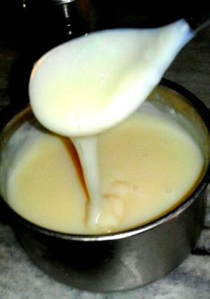 A picture of Homemade condensed milk.
