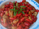 Oseng kulit melinjo pedas