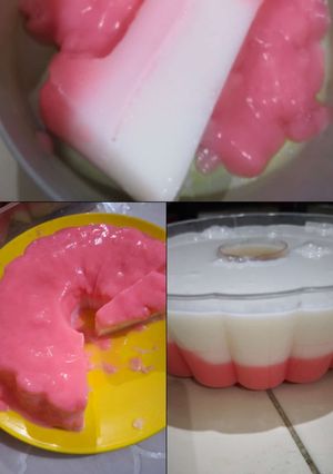 Foto resep Pudding strawberry+ Kelapa