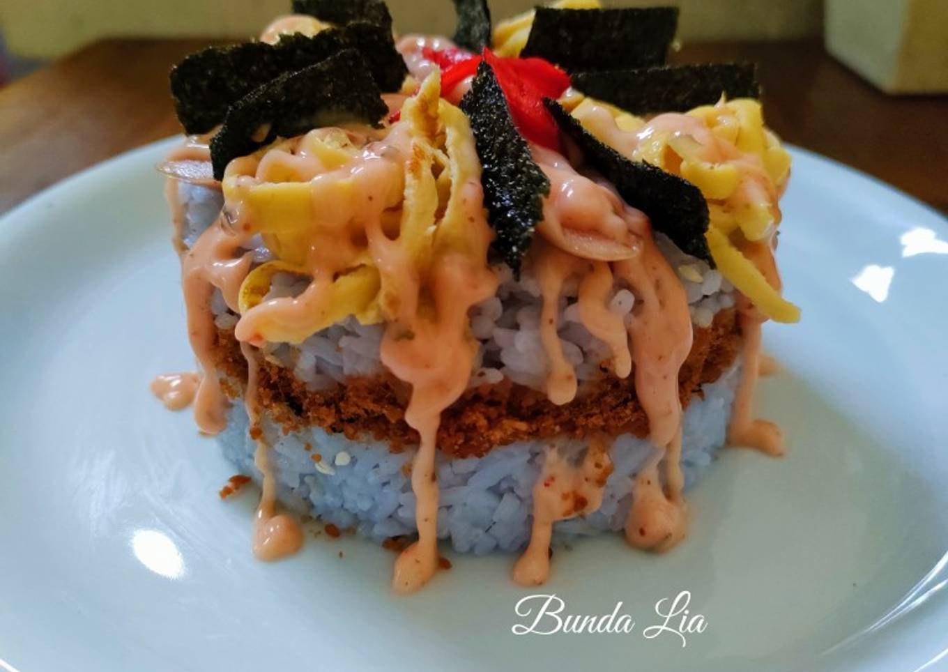 Japanese Sushi Cake Bunga Telang