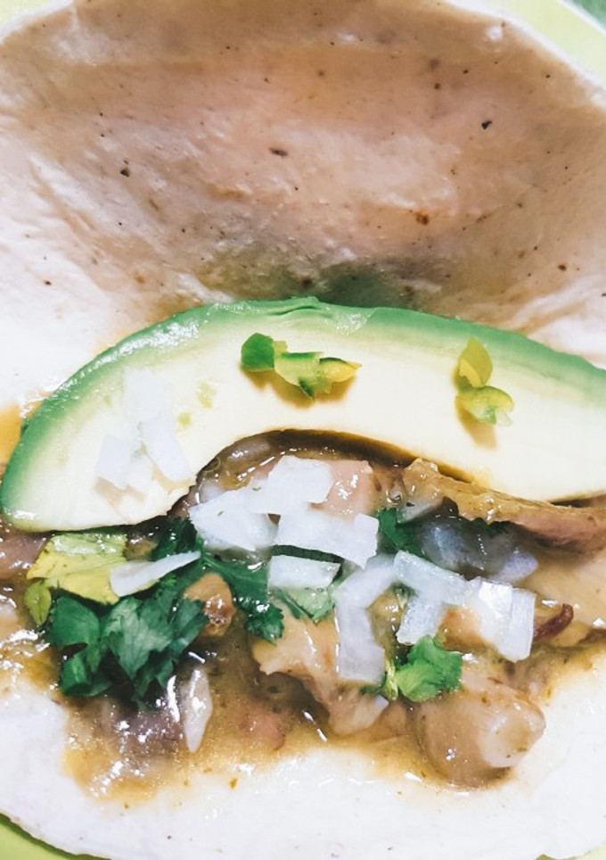Una foto de Chicharrón de setas, en salsa verde