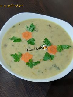 عکسی از دستور سوپ قارچ و شیر (مجلسی) 😋