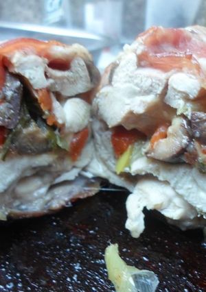 Una foto de Pamplonas de pollo y carne