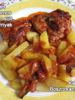 Fűszeres paradicsommártásban sült csirkeszárnyak (Gluténmentesen is) recept fotója