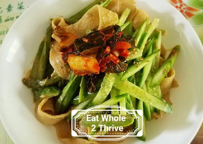 Recipe of Homemade Pappardelle with creamy hummus Sauce#vegan#