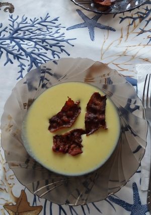 Kukorica....krémleves...bacon chipssel😊 recept fotója