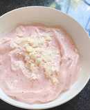 Helado de frutilla y banana