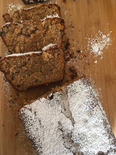 Banana bread ohne Ei mit weißer Schokolade Rezepthauptbild