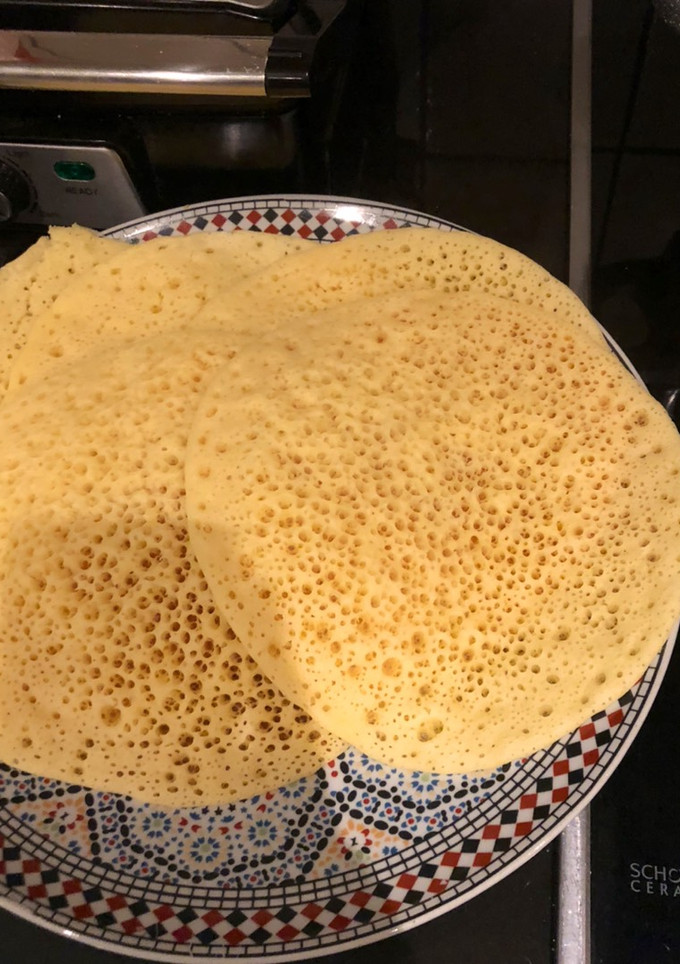 Una foto de Baghrir (tortitas marroquíes)