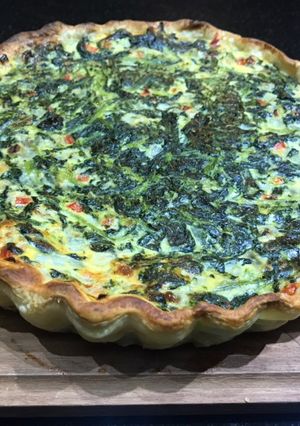 Una foto de Quiche de espinaca y queso