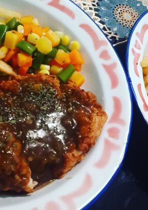Foto resep Crispy chicken steak by @dapurAmi