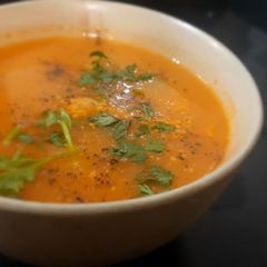 A picture of Dudhi tomato soup for weight loss.