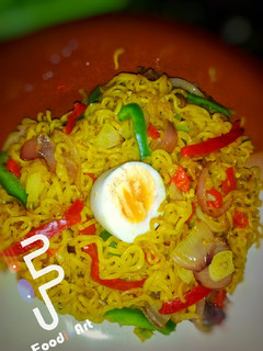 A picture of Tumeric noodles stir fry.