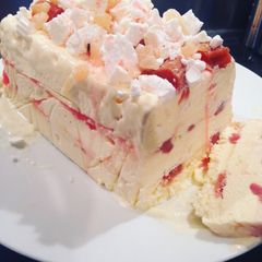 Rhubarb Ripple Semifreddo A picture of Rhubarb Ripple Semifreddo.