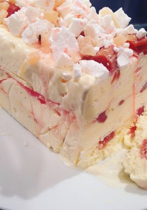 A picture of Rhubarb Ripple Semifreddo.