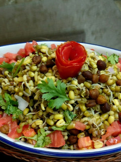 A picture of Moong and moth Sprout Salad.