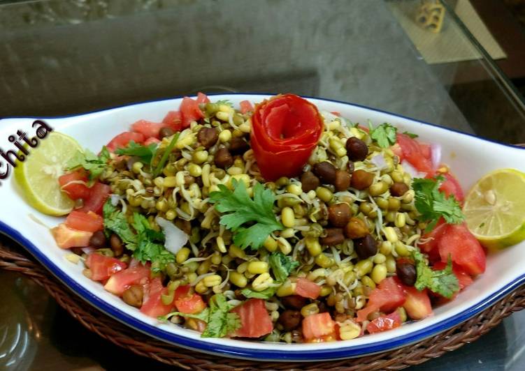 Recipe of Homemade Moong and moth Sprout Salad