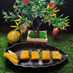 A picture of Mango paneer kalakand.