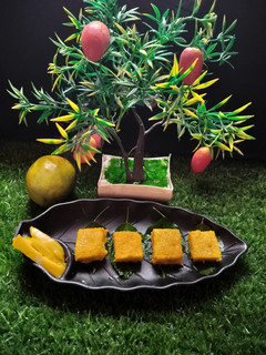 A picture of Mango paneer kalakand.