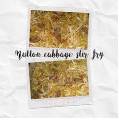 A picture of Beef and cabbage stir fry.