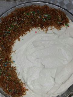 صورة لوصفة كنافة بالكريمة والكراميل