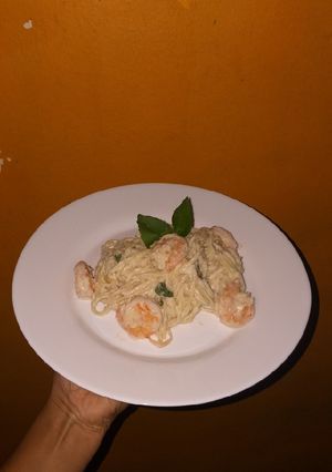 Una foto de Spaghetti con camarones