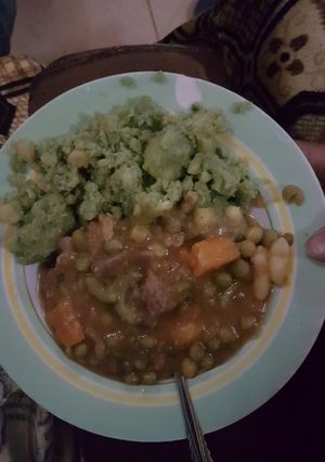 A picture of Peas (minji stew) with mukimo.