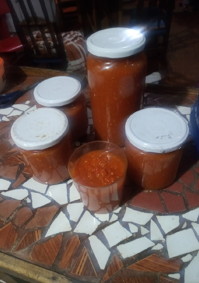 Una foto de Salsa de tomate casera, para conserva