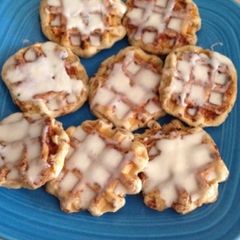A picture of Cinnamon roll waffles - ONE INGREDIENT ONE STEP.