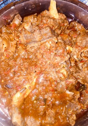 A picture of Cow meat pepper soup.