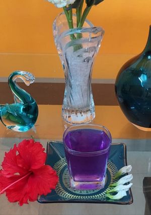 A picture of Butterfly pea flower (Gokarn, Aprajita)sharbat.