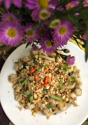 Hình của món Sò điệp phi hành mỡ.