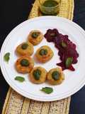 Bharwan bafauri with pickled beetroot