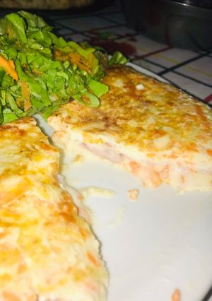 Una foto de Omelette de zanahoria jamón y queso !