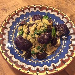 Vegan risotto with roasted seasonal veg A picture of Vegan risotto with roasted seasonal veg.