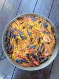 Wood-Fired Seafood and Monkfish Paella