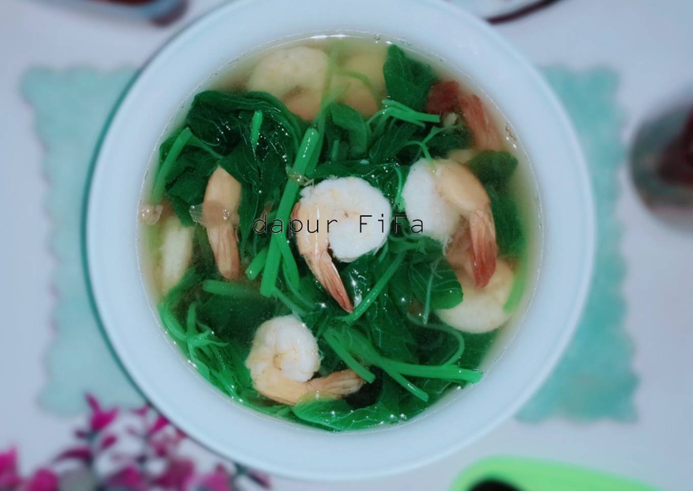 Resep Sop bayam udang Anti Gagal