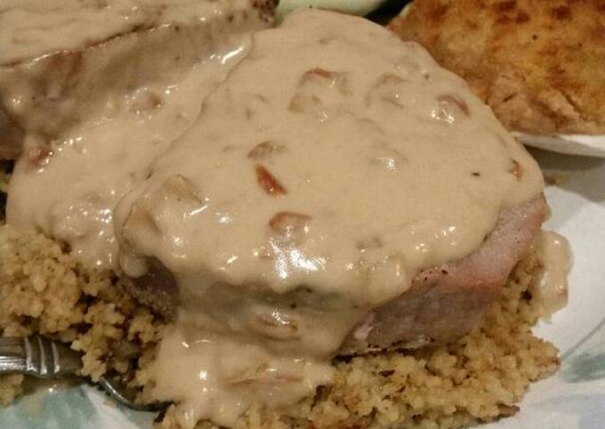Brad's tuna steaks over couscous with pan sauce